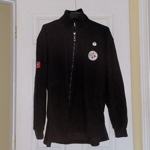 NFL Pittsburg Steelers black fleece zip up jacket.  Red SI on sleeve.  NEW.  XL.